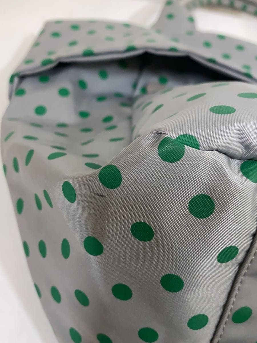 agnes b VOYAGE Bag Gray Green Polka Dot All Over Pattern SNR-15 Multi Pocket 8
