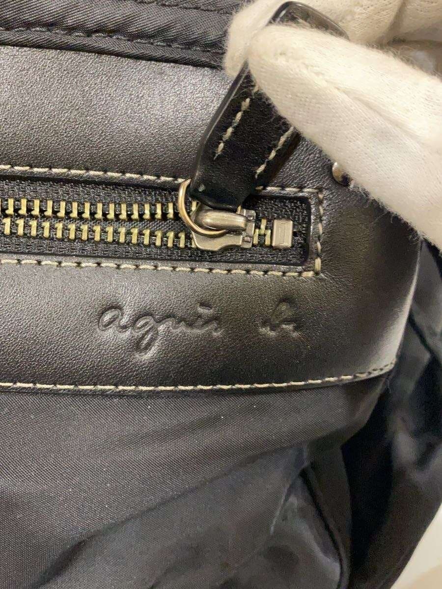 agnes b VOYAGE Backpack Black Nylon Cowhide EPR-15 5