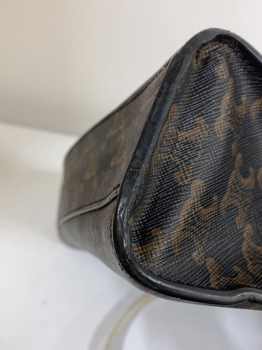 CELINE Tote Bag Leather Brown Vertical Cabas 2-Way Triomphe Canvas 7