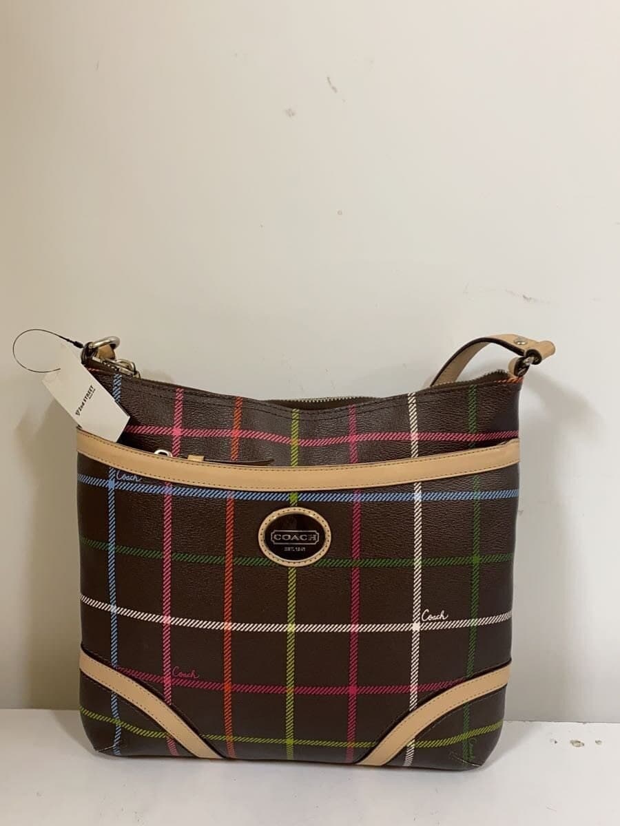 COACH Shoulder Bag BRW Check F24387