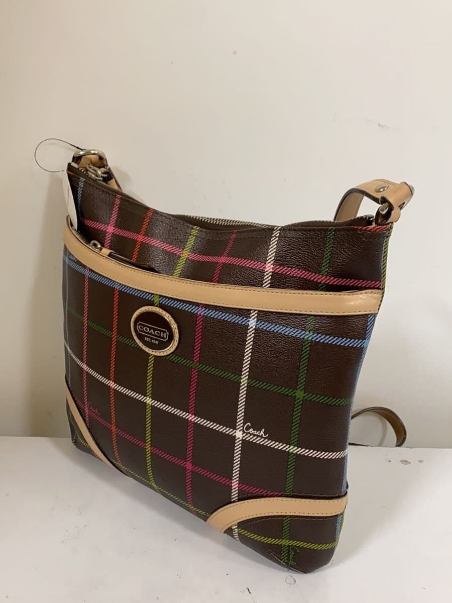 COACH Shoulder Bag BRW Check F24387 2