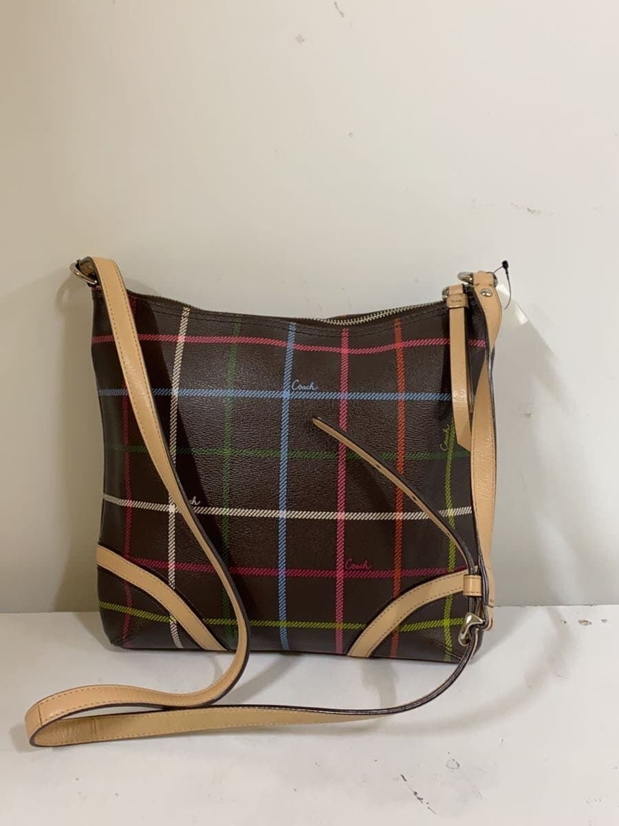 COACH Shoulder Bag BRW Check F24387 3