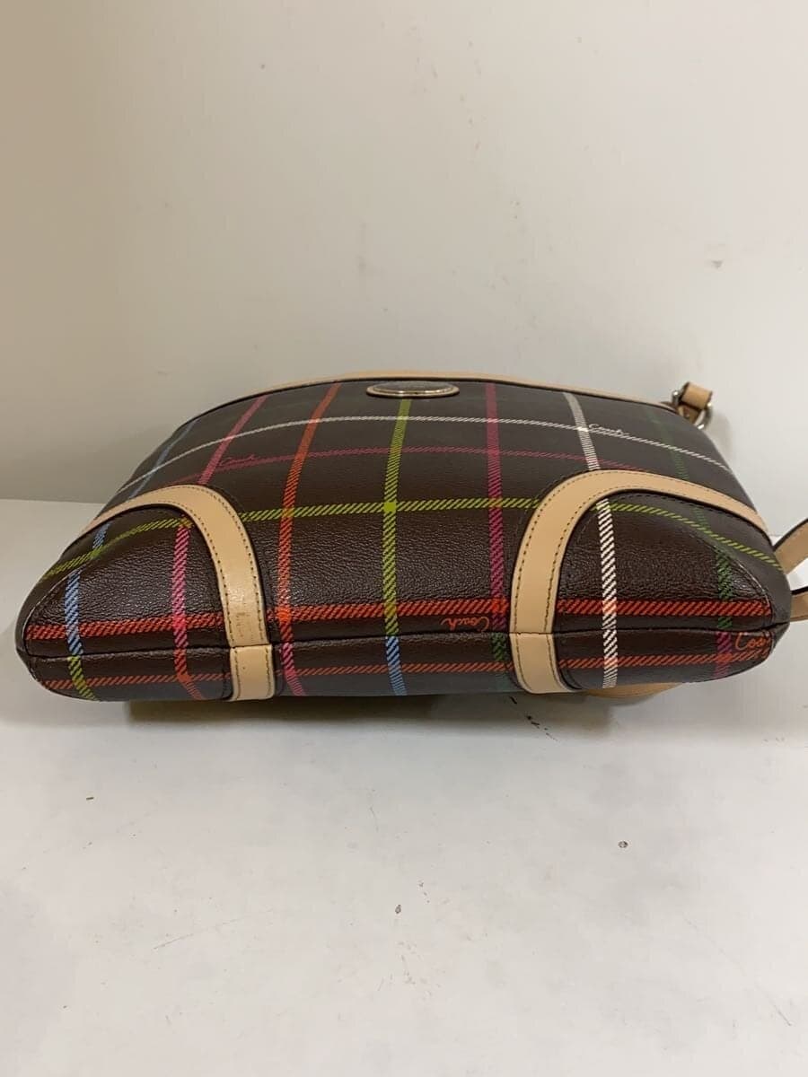 COACH Shoulder Bag BRW Check F24387 4