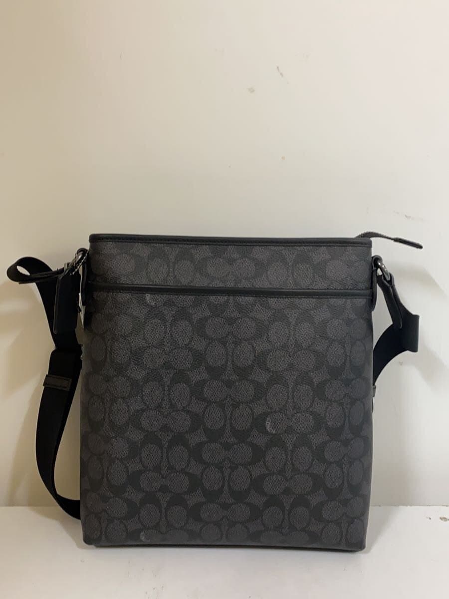 COACH Shoulder Bag Leather BLK All Over Pattern CW227