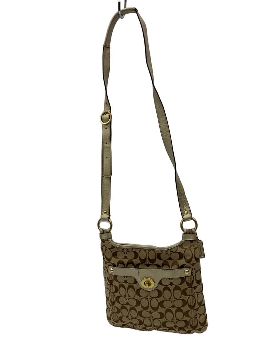 COACH Hippy _Penelope _Signature_Black Canvas BEG All Over Pattern