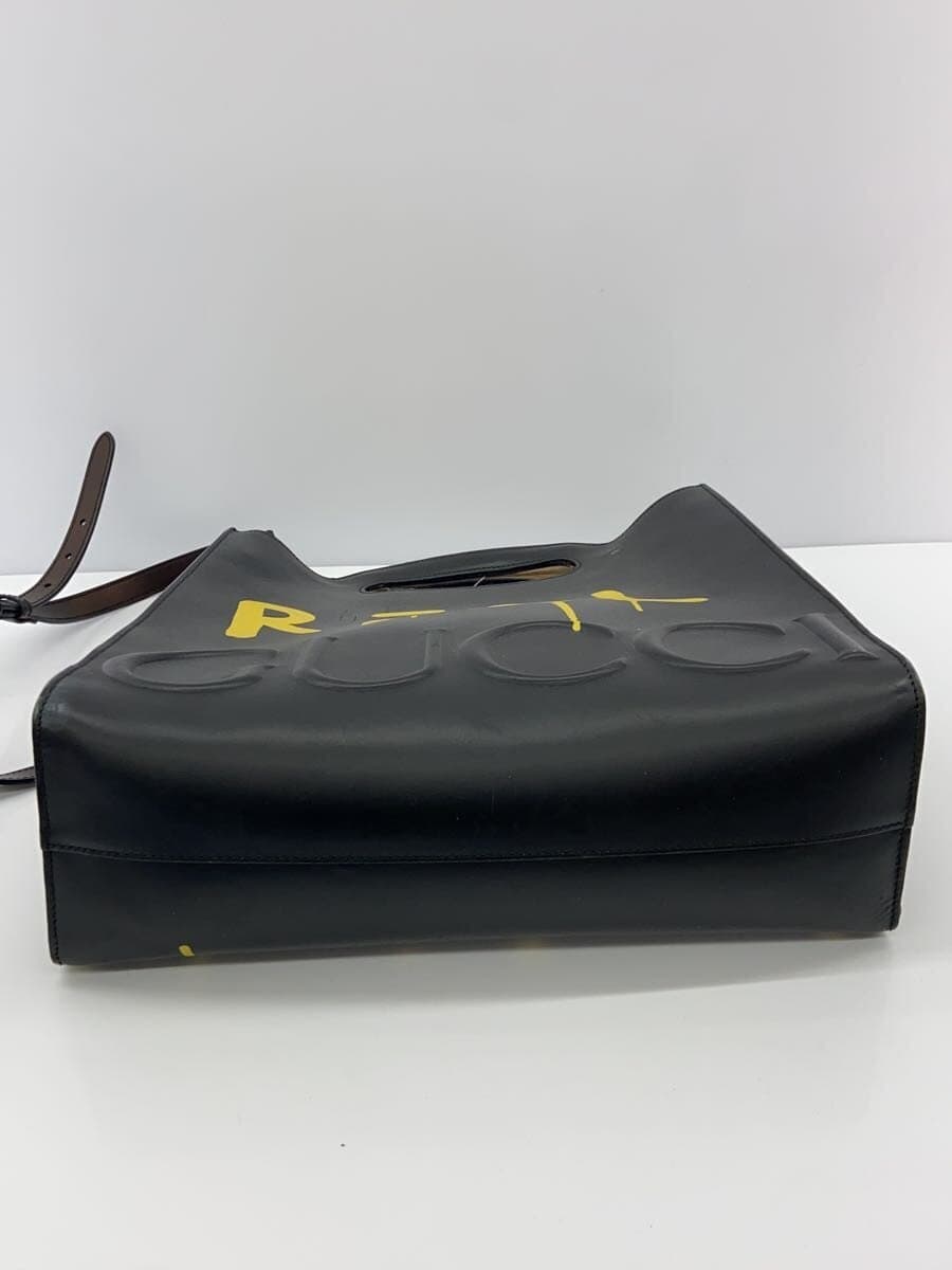 GUCCI Tote Bag_GUCCI Embossed_Ghost Leather BLK 4