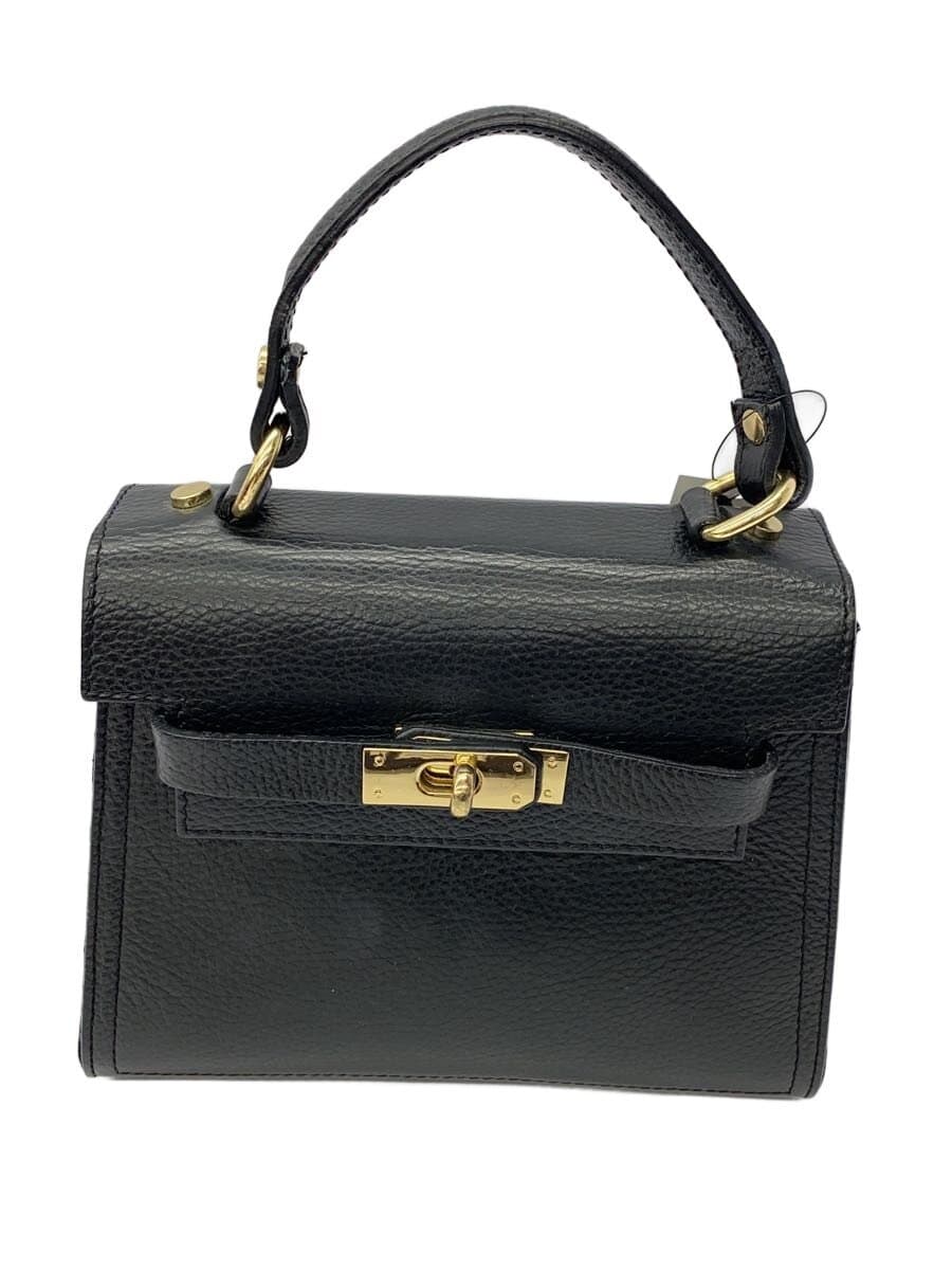 AULENTTI Shrunken Leather 2-Way Shoulder Bag Bag Leather BLK