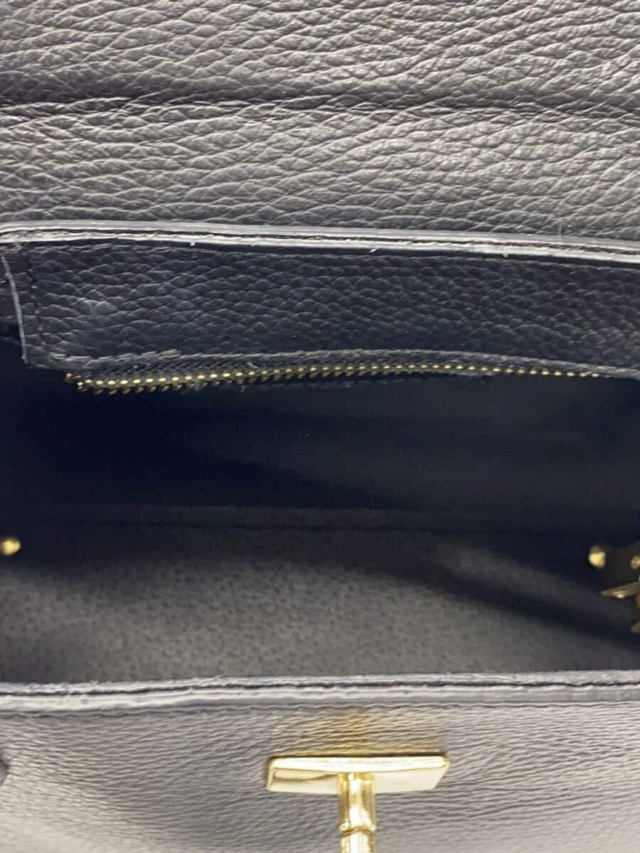 AULENTTI Shrunken Leather 2-Way Shoulder Bag Bag Leather BLK 6