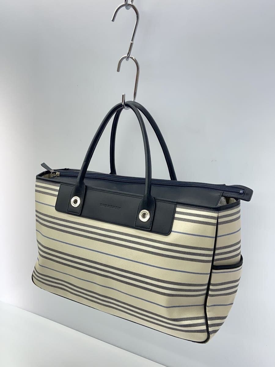 BURBERRY Bag WHT Border Stripe Bottom With Stain 2