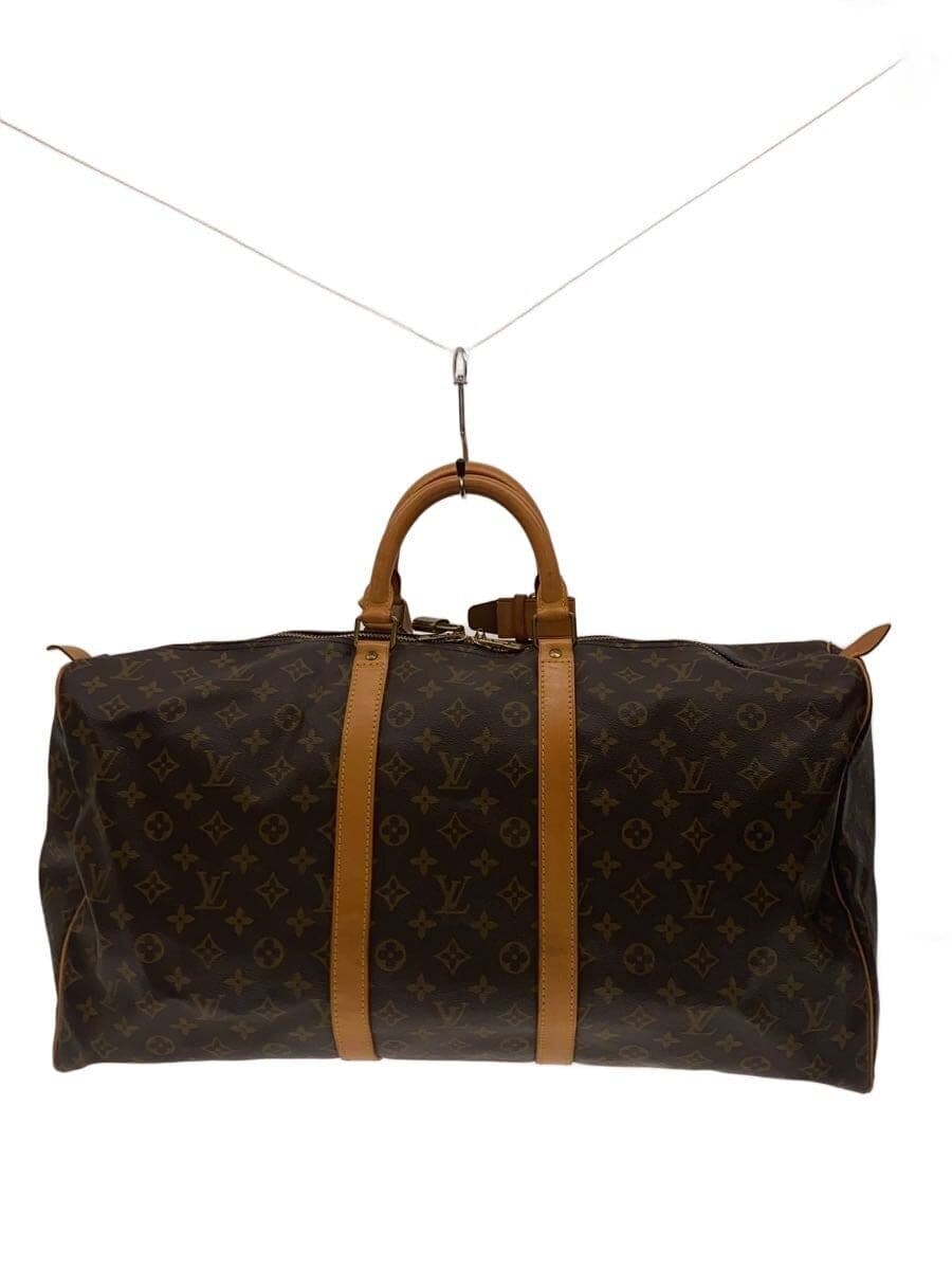 LOUIS VUITTON Keepall Bandouliere 55_Monogram Canvas PVC BRW