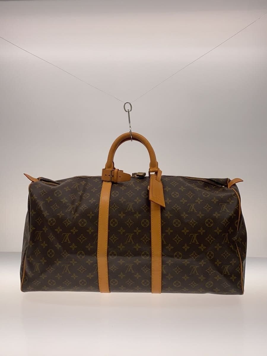 LOUIS VUITTON Keepall Bandouliere 55_Monogram Canvas PVC BRW 3