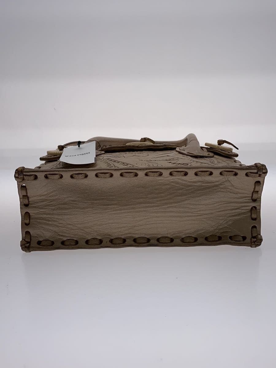 Carving Tribes Shoulder Bag Leather BEG 4