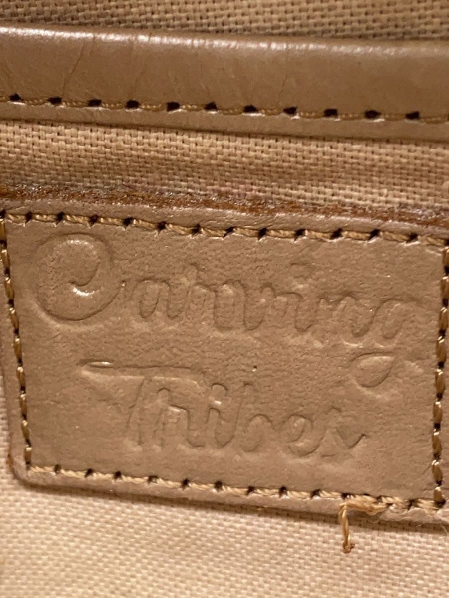 Carving Tribes Shoulder Bag Leather BEG 5