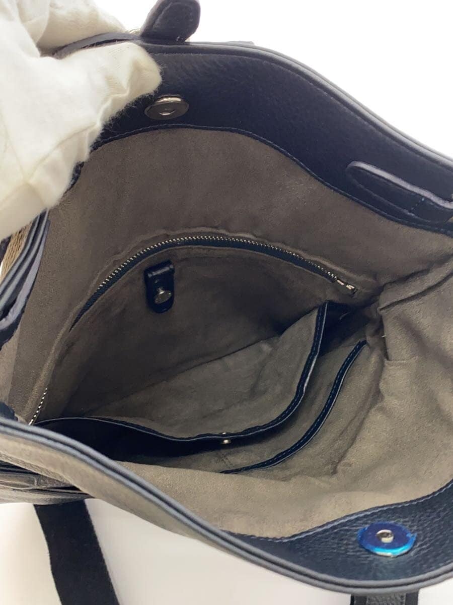 PELLE MORBIDA Shoulder Bag Leather NVY Solid 5