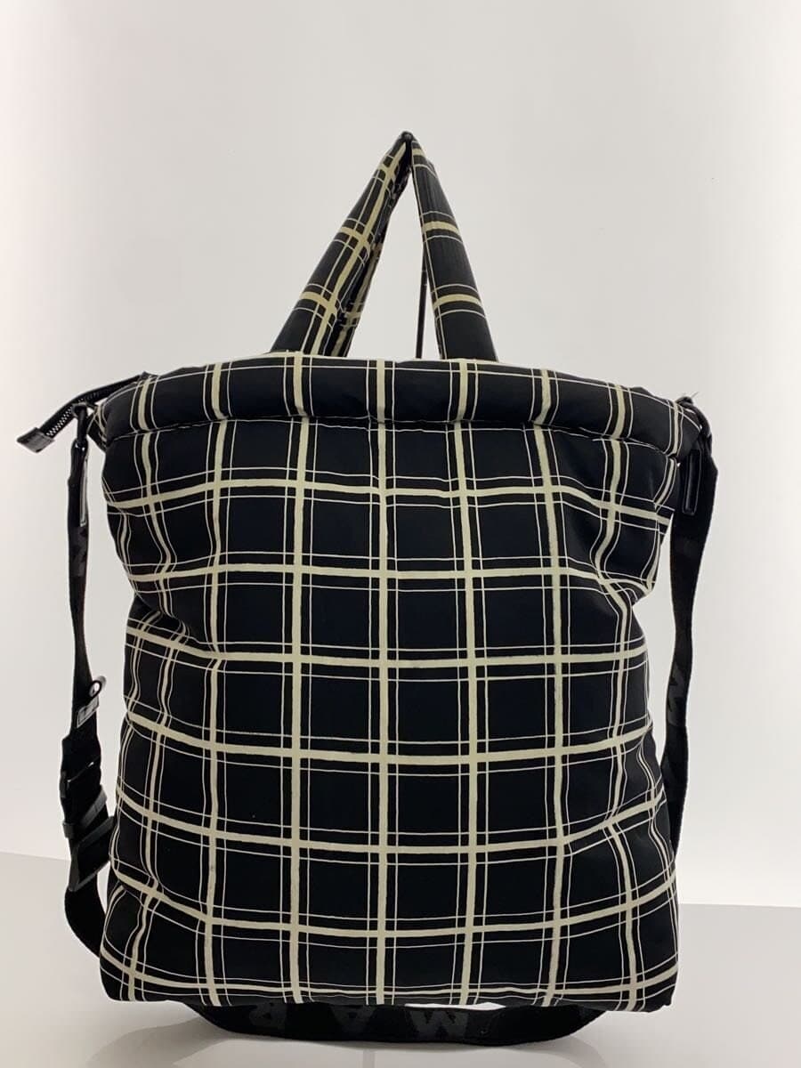 MARNI Nylon Puff Tote Tote Bag Nylon Black Check 3