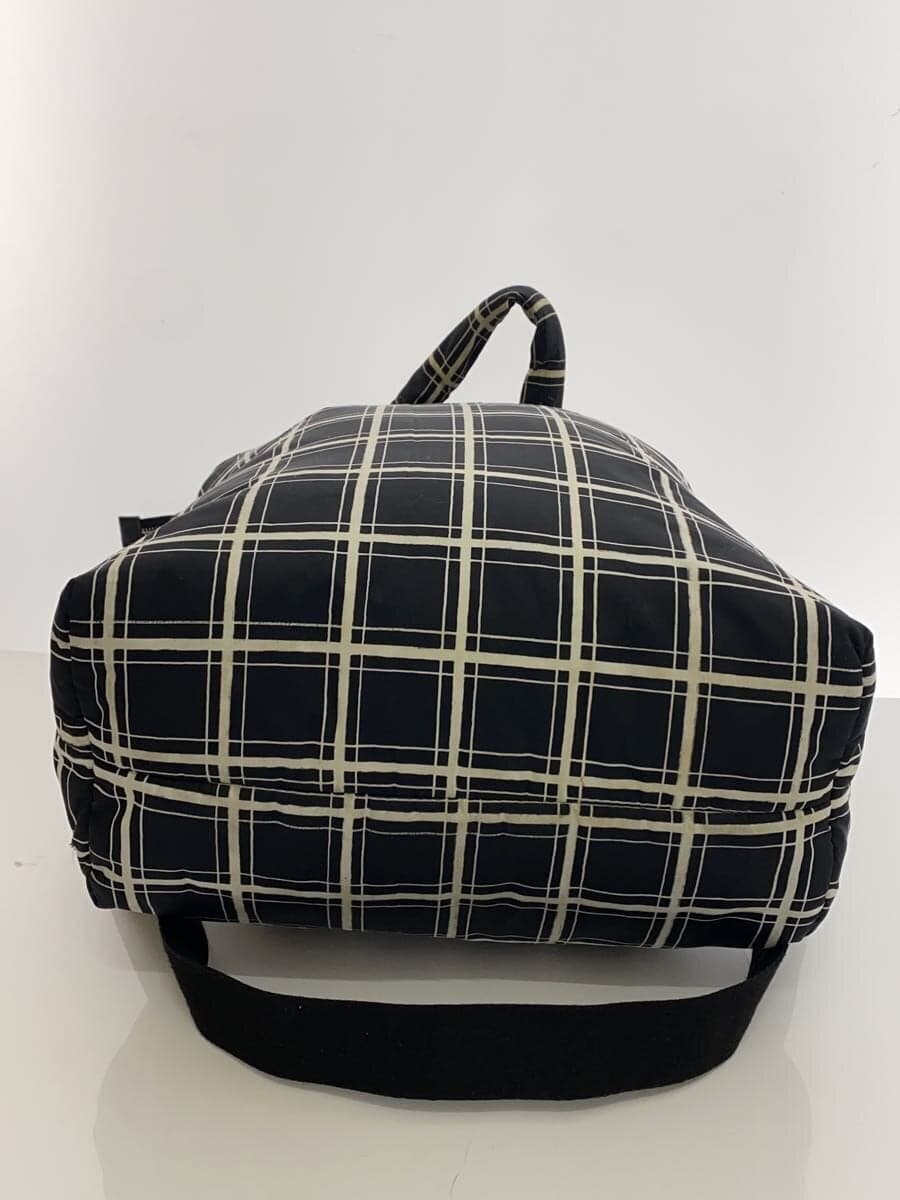 MARNI Nylon Puff Tote Tote Bag Nylon Black Check 4