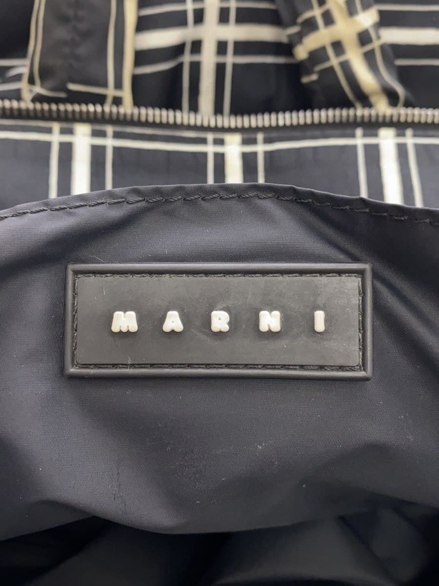 MARNI Nylon Puff Tote Tote Bag Nylon Black Check 5