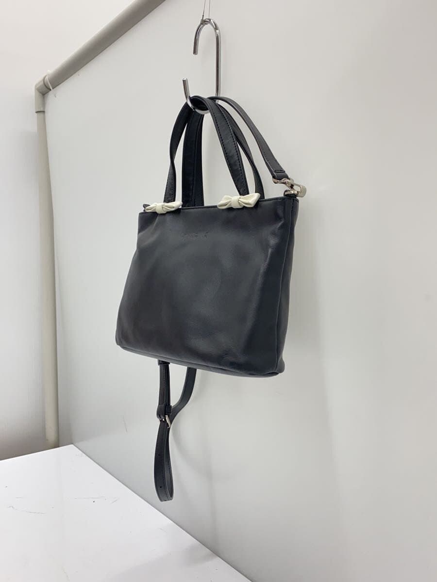 agnes b. Handbag Leather BLK Solid SAS20-01 2