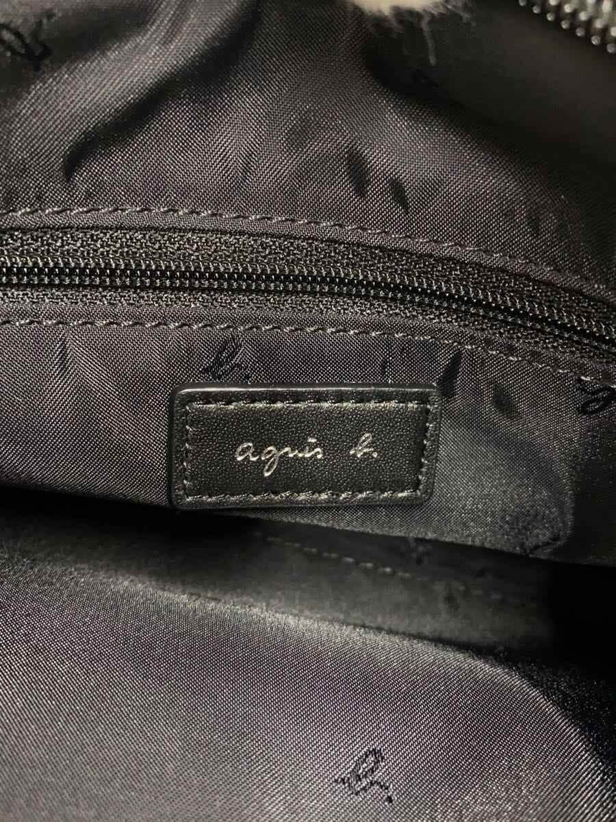 agnes b. Handbag Leather BLK Solid SAS20-01 5