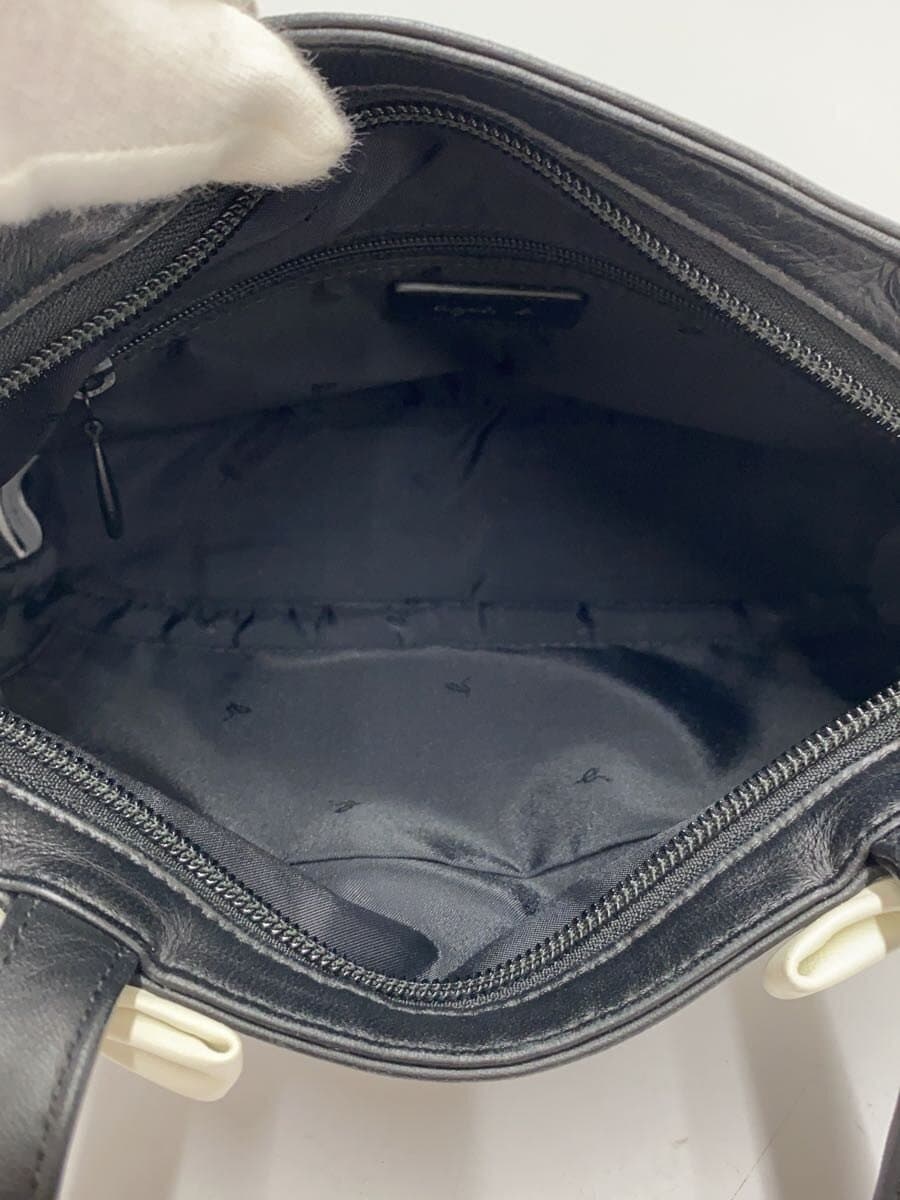 agnes b. Handbag Leather BLK Solid SAS20-01 6