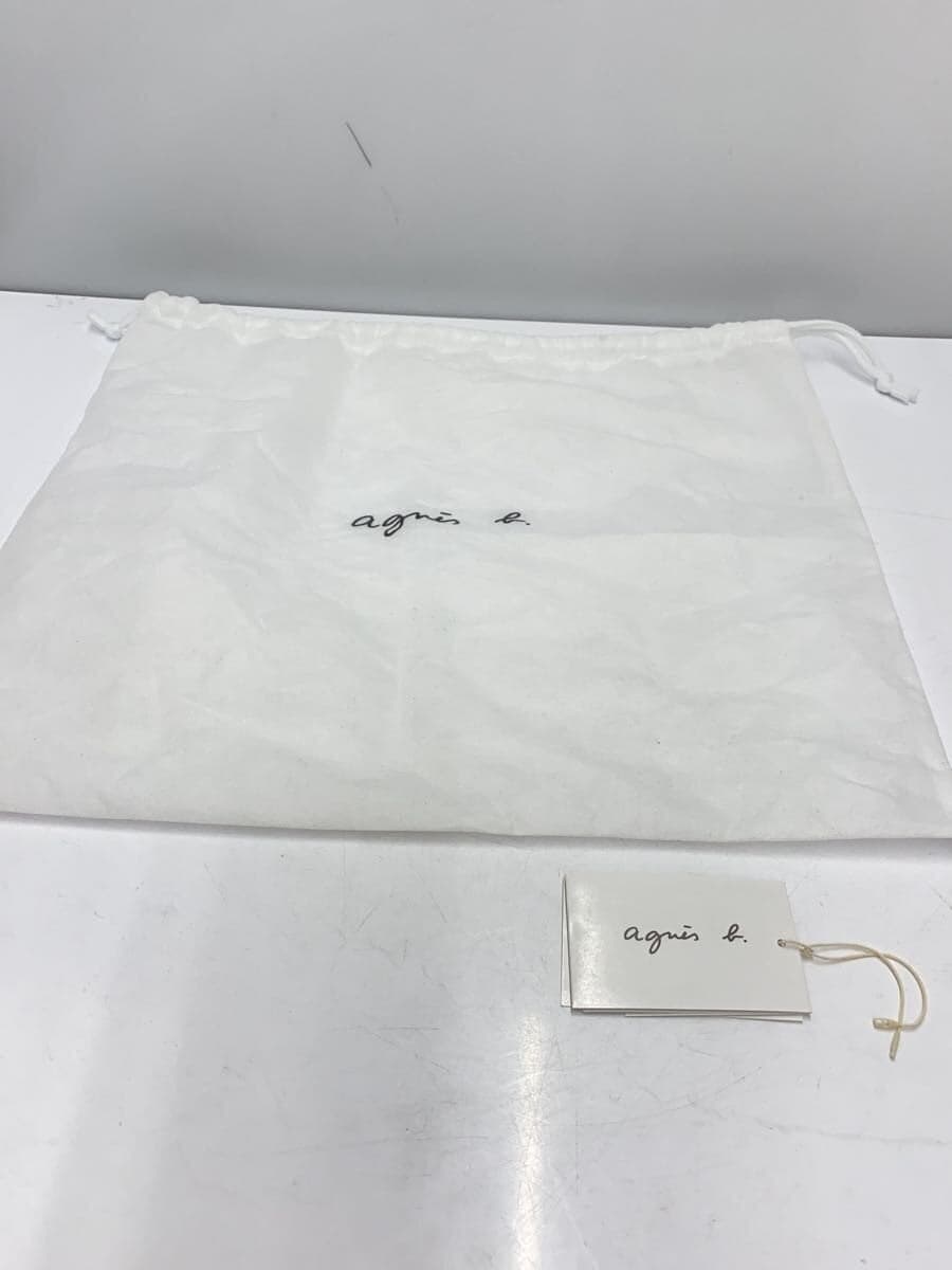 agnes b. Handbag Leather BLK Solid SAS20-01 7