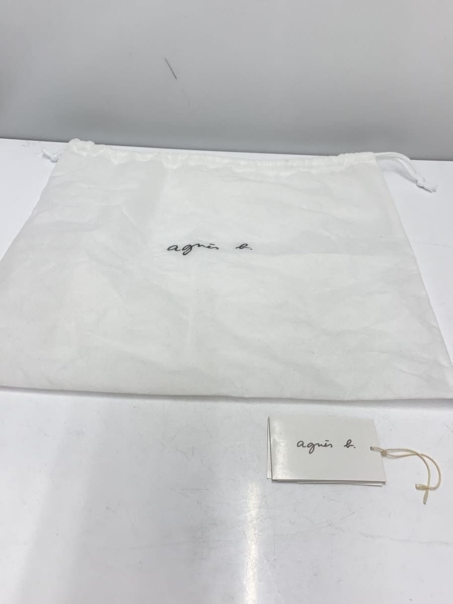 agnes b. Handbag Leather BLK Solid SAS20-01 7