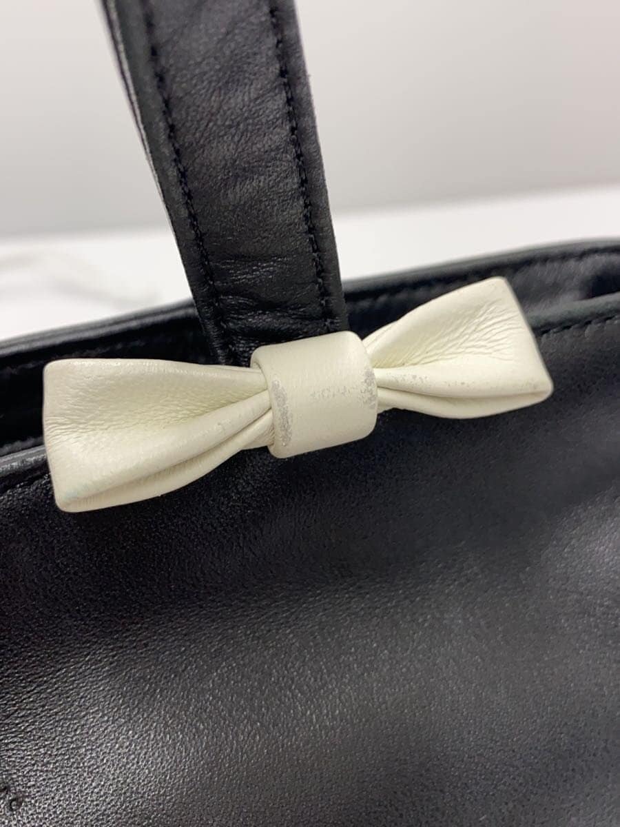 agnes b. Handbag Leather BLK Solid SAS20-01 8