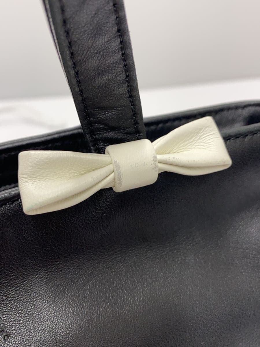 agnes b. Handbag Leather BLK Solid SAS20-01 8