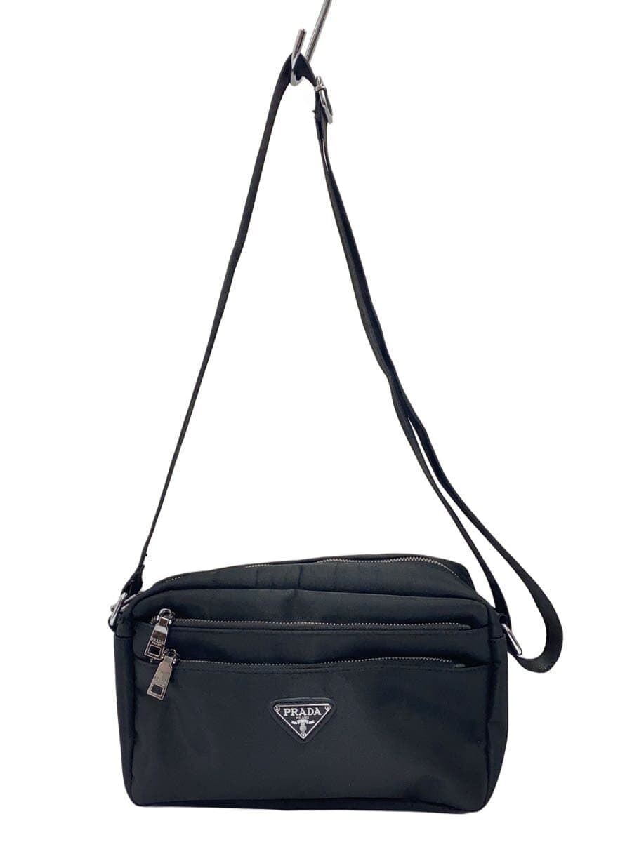 PRADA shoulder bag nylon BLK solid color