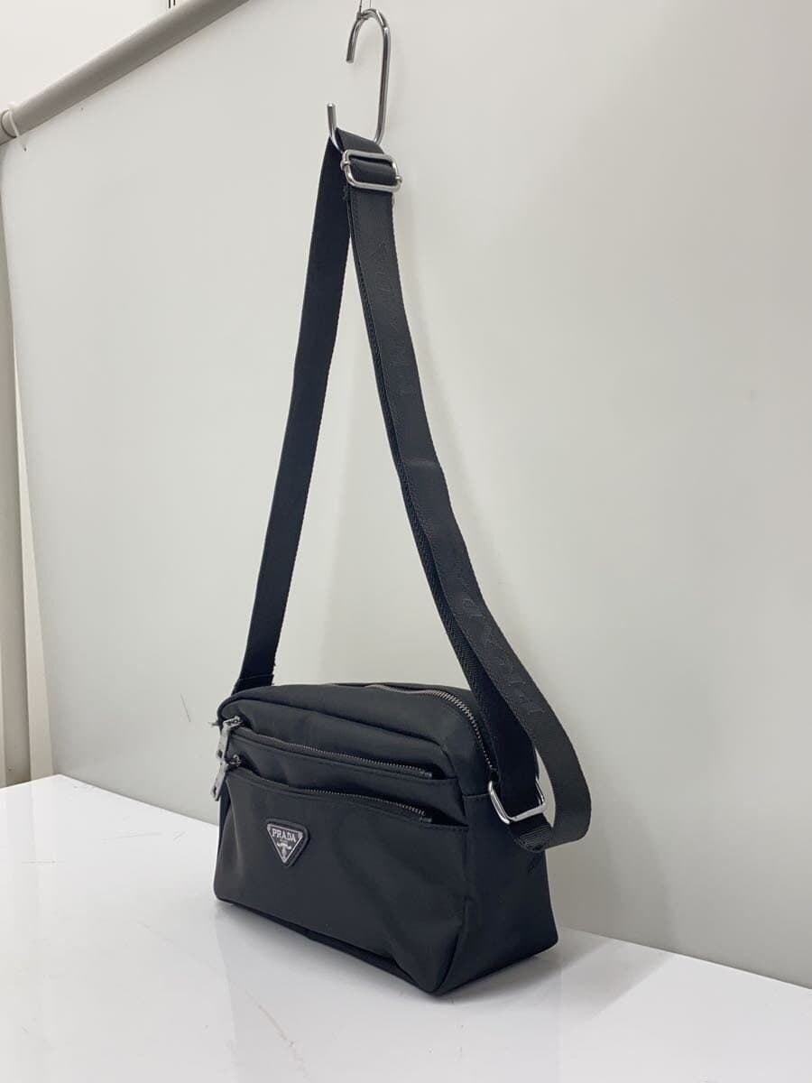 PRADA shoulder bag nylon BLK solid color 2