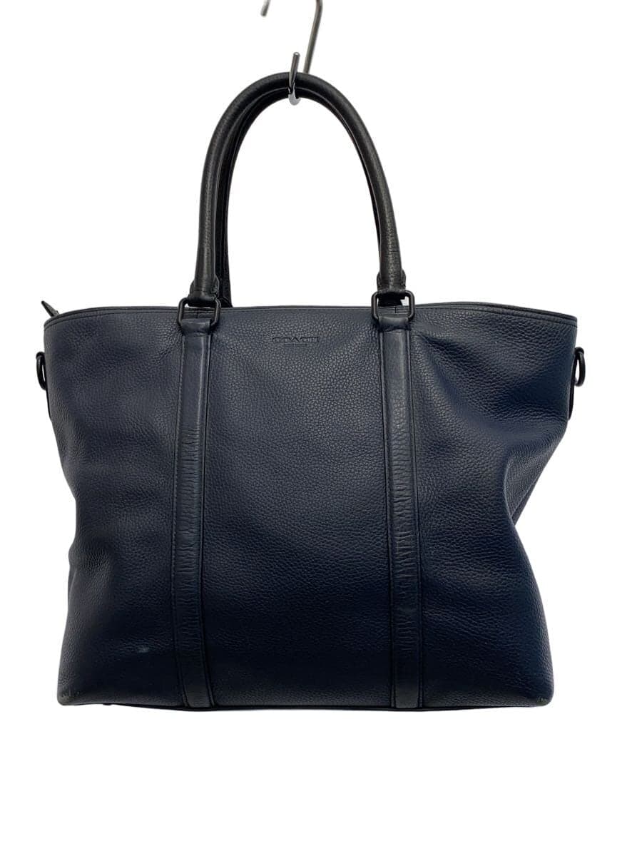 COACH Tote Bag Leather NVY Solid