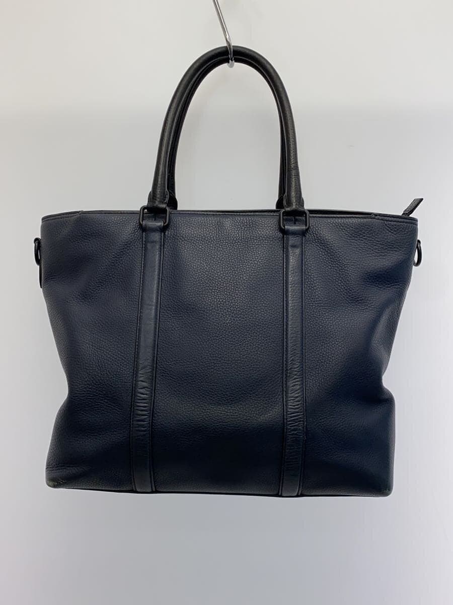 COACH Tote Bag Leather NVY Solid 3