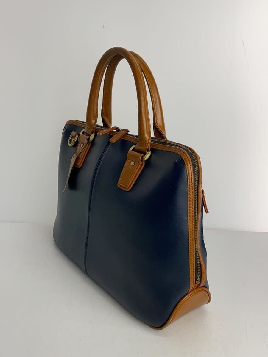 GOLD MEN Tote Bag Leather NVY 2