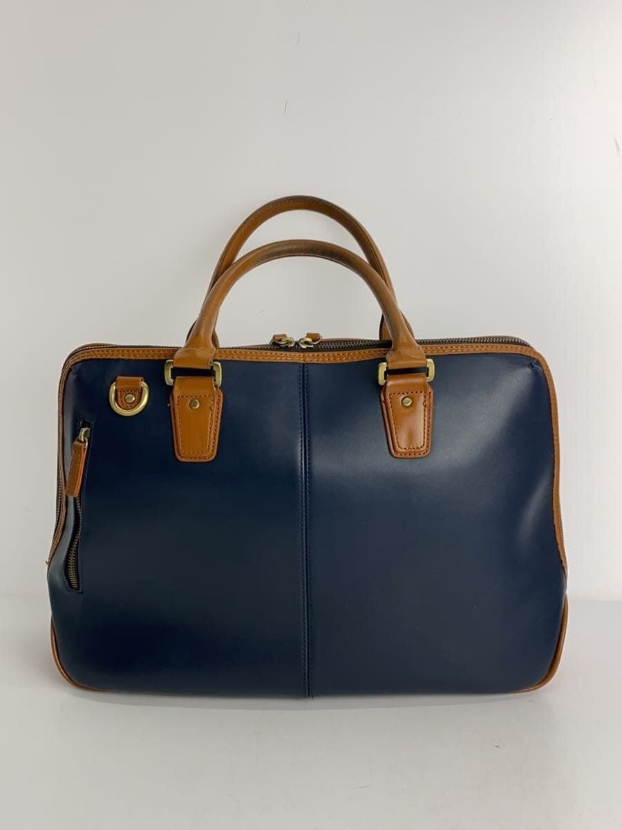 GOLD MEN Tote Bag Leather NVY 3