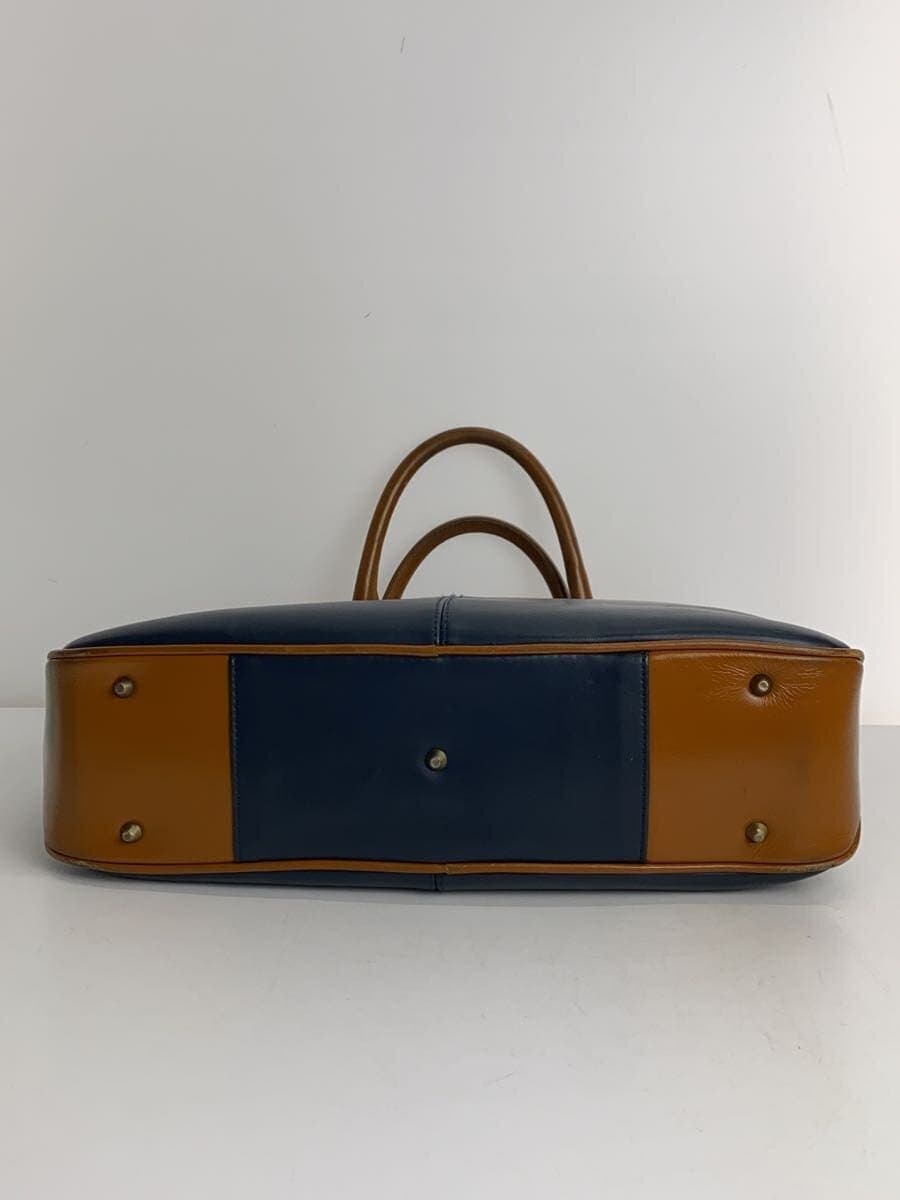 GOLD MEN Tote Bag Leather NVY 4