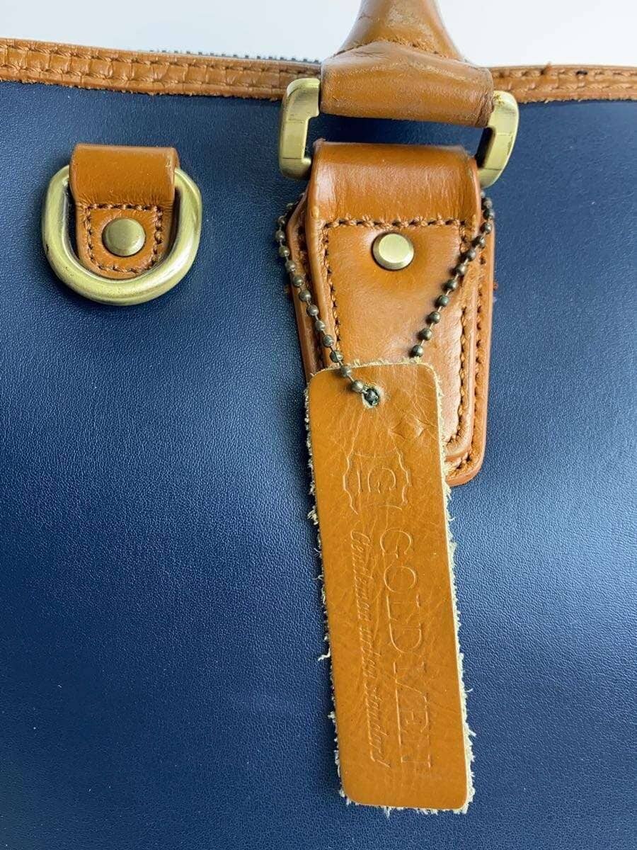 GOLD MEN Tote Bag Leather NVY 5