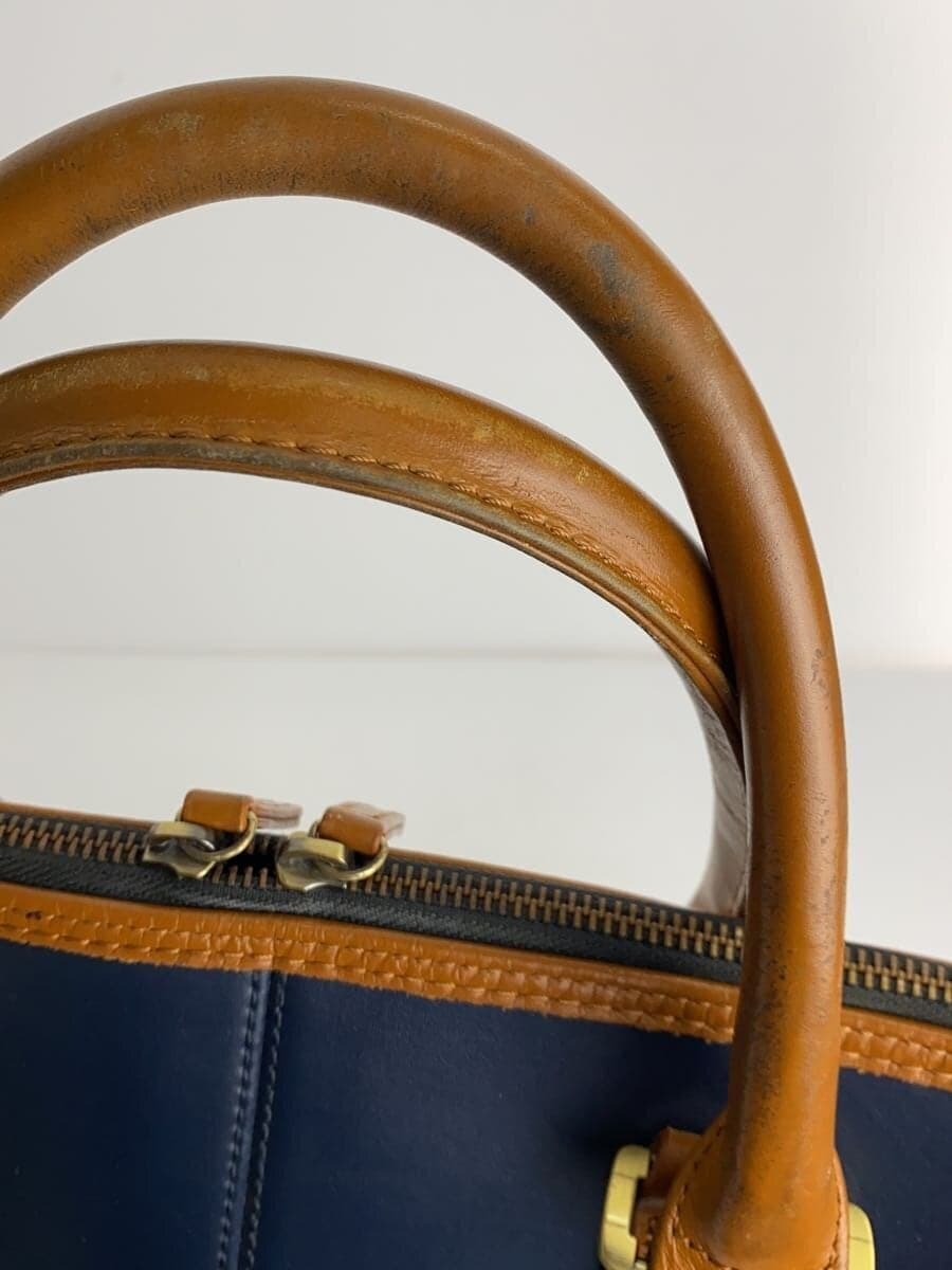 GOLD MEN Tote Bag Leather NVY 8