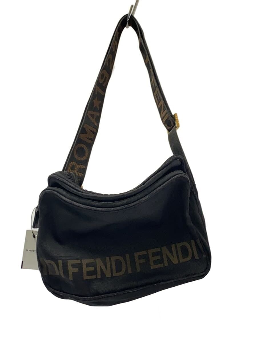 FENDI Shoulder Bag Nylon BLK Solid 2291 26337.088