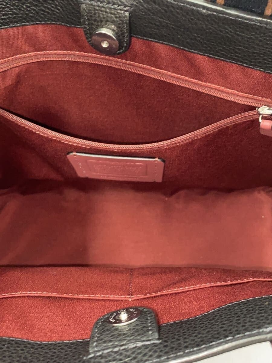 COACH Tote Bag PVC BLK Solid CM067 6