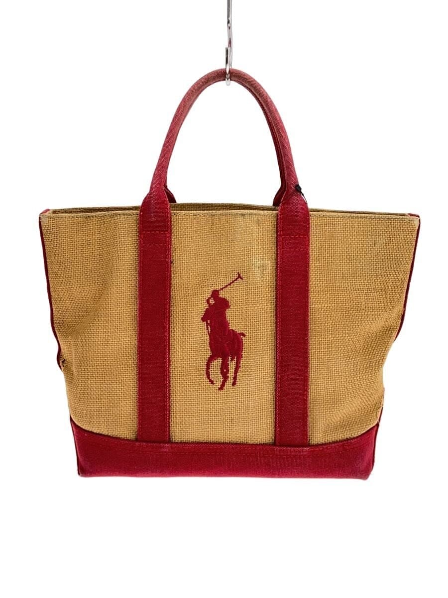 RALPH LAUREN Tote Bag BEG Solid Overall With Stain Consider Condition