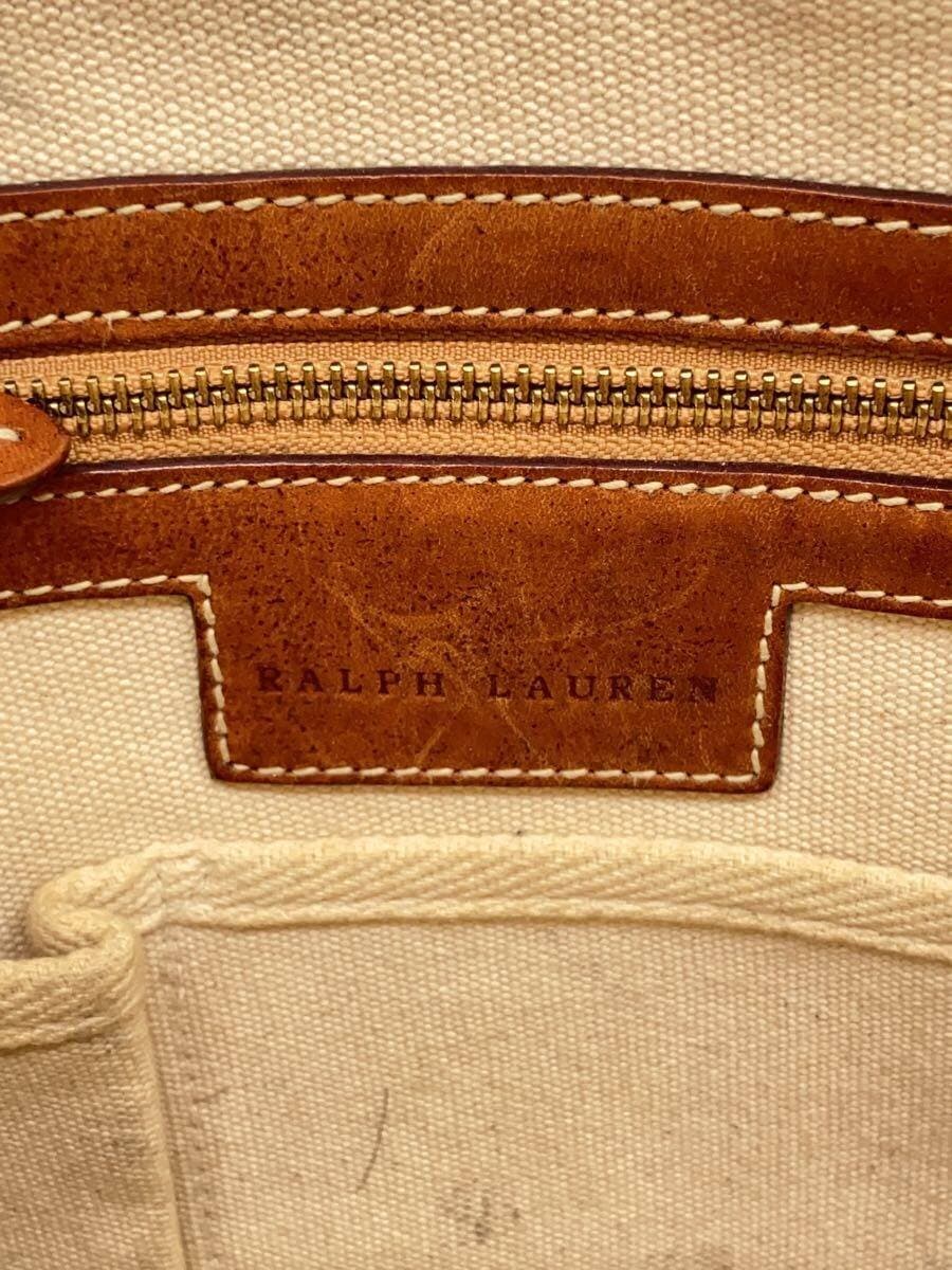 RALPH LAUREN Tote Bag BEG Solid Overall With Stain Consider Condition 5