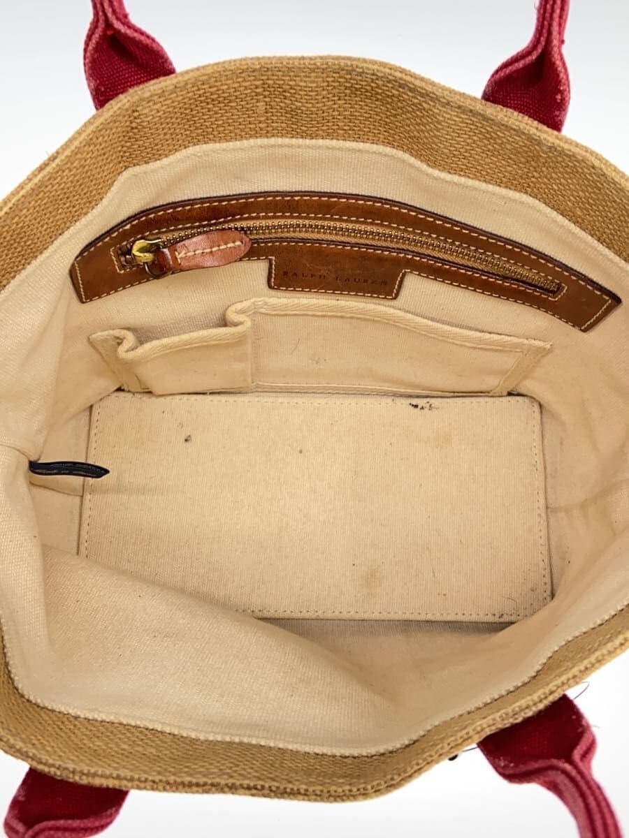 RALPH LAUREN Tote Bag BEG Solid Overall With Stain Consider Condition 6