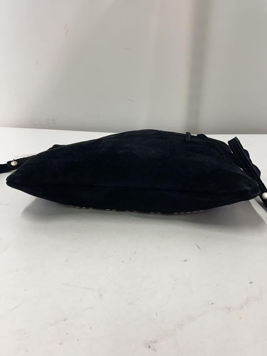 HYSTERIC GLAMOUR Logo Stud Sacoche Shoulder Bag Suede Black Solid Color 5