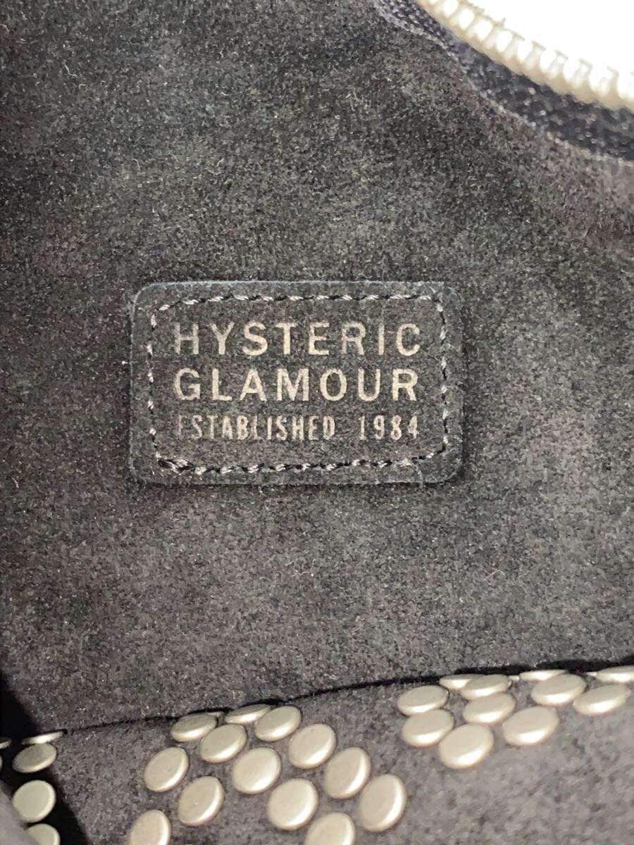 HYSTERIC GLAMOUR Logo Stud Sacoche Shoulder Bag Suede Black Solid Color 6