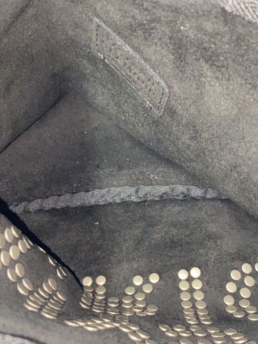 HYSTERIC GLAMOUR Logo Stud Sacoche Shoulder Bag Suede Black Solid Color 7