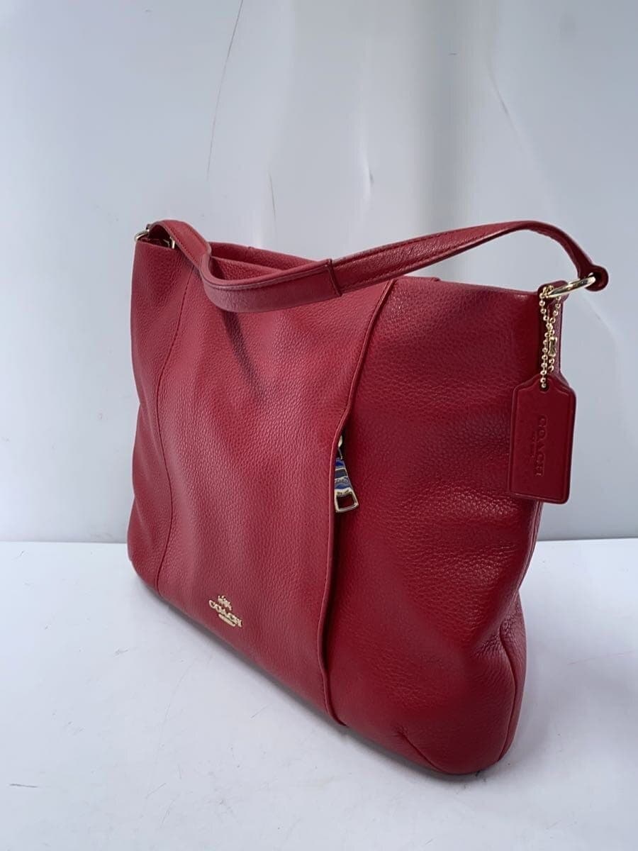COACH Shoulder Bag Leather RED 2