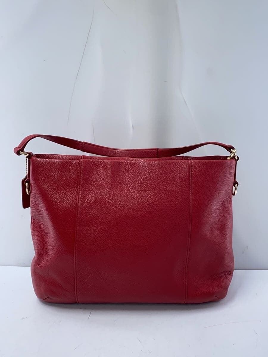 COACH Shoulder Bag Leather RED 3