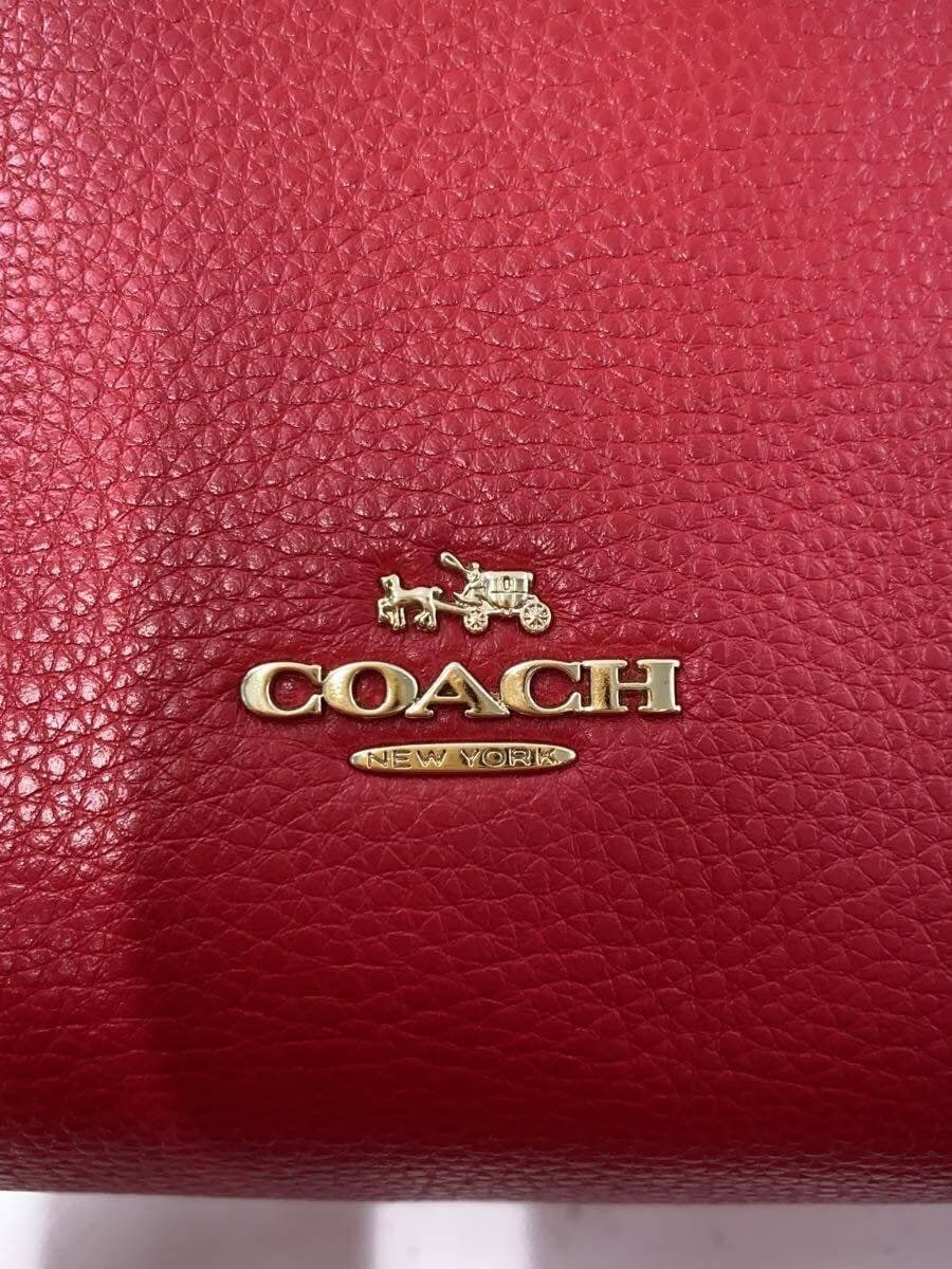 COACH Shoulder Bag Leather RED 5