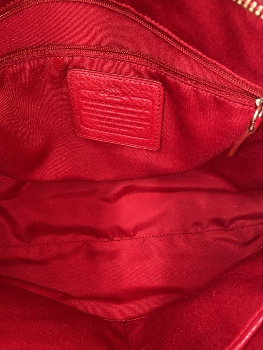 COACH Shoulder Bag Leather RED 6