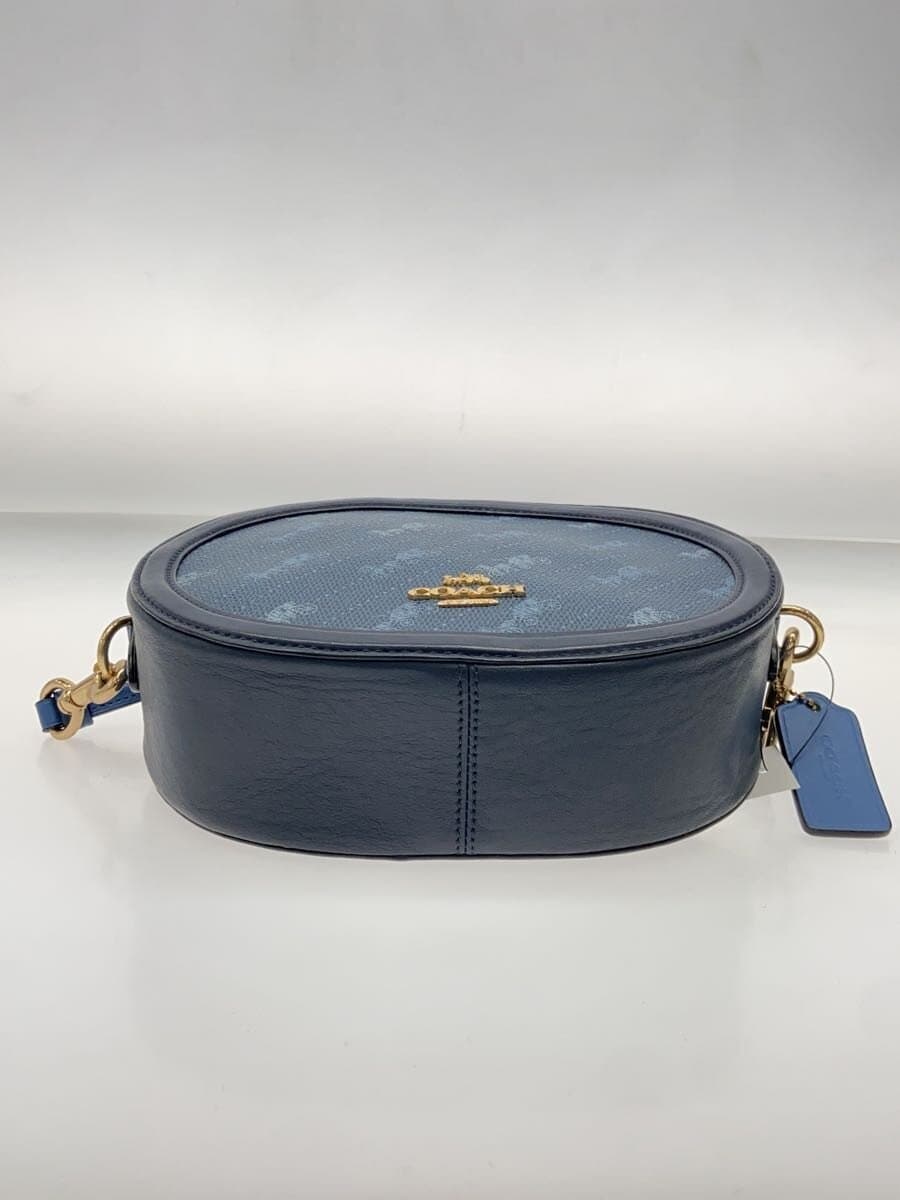 COACH Shoulder Bag Leather BLU All Over Pattern 4
